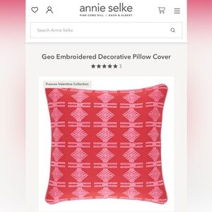 annie selke frances valentine geo embroidered pillow covers